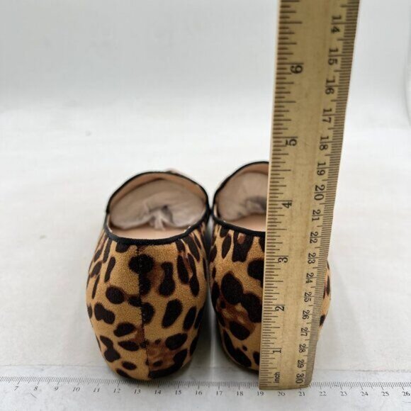 FOWT Women Pointed Toe Arched Heel Pumps Solid Leopard Suede Side V Cut Loafers - Picture 5 of 8